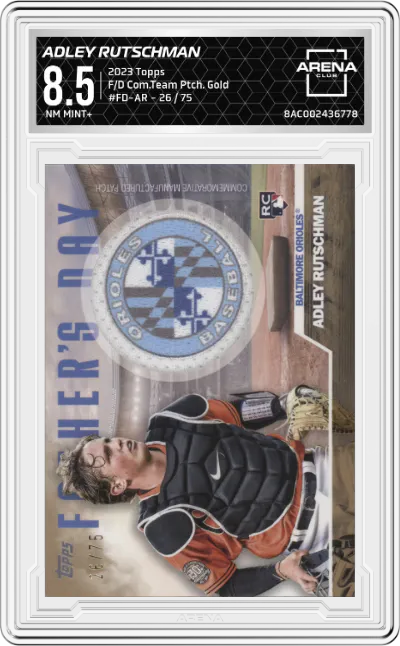 2023 Topps Series 2 F/D Com.Team Ptch. Adley Rutschman Gold ARENA CLUB 8.5
