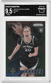 Kate Martin from the 2024 Panini Prizm WNBA set graded by Arena Club and given an overall grade of 9.5.