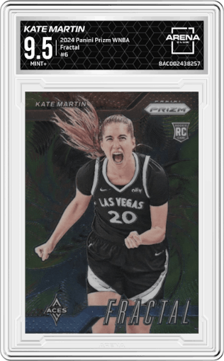Kate Martin from the 2024 Panini Prizm WNBA set graded by Arena Club and given an overall grade of 9.5.