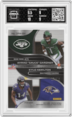 Ahmad "Sauce" Gardner/Kyle Hamilton from the 2022 Panini Spectra set featuring a Neon Orange parallel graded by Arena Club and given an overall grade of 9.5.