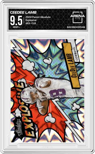 CeeDee Lamb from the 2024 Panini Absolute set graded by Arena Club and given an overall grade of 9.5.
