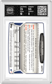 Aaron Judge from the 2013 Bowman Draft Picks & Prospects set graded by Arena Club and given an overall grade of 8.