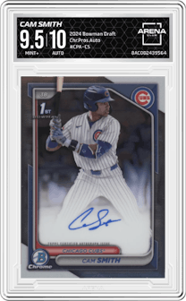 Cam Smith from the 2024 Bowman Draft set graded by Arena Club and given an overall grade of 9.5.
