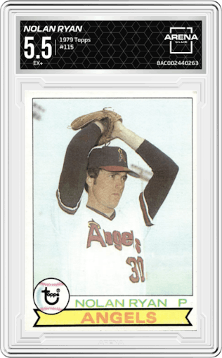 Nolan Ryan from the 1979 Topps set graded by Arena Club and given an overall grade of 5.5.