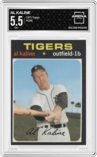 Al Kaline from the 1971 Topps set graded by Arena Club and given an overall grade of 5.5.