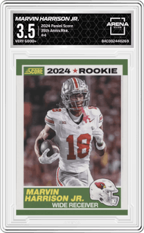 Marvin Harrison Jr. from the 2024 Panini Score set graded by Arena Club and given an overall grade of 3.5.