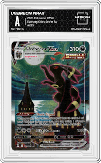 Umbreon VMAX from the 2021 Pokemon SWSH set graded by Arena Club.