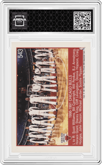 Michael Jordan from the 1991-92 NBA Hoops set graded by Arena Club and given an overall grade of 0.