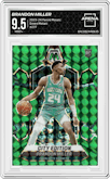 Brandon Miller from the 2023-24 Panini Mosaic set featuring a Green Mosaic parallel graded by Arena Club and given an overall grade of 9.5.