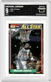 Michael Jordan from the 1992-93 Topps set graded by Arena Club and given an overall grade of 9.