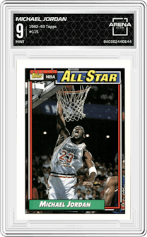 Michael Jordan from the 1992-93 Topps set graded by Arena Club and given an overall grade of 9.