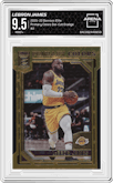 LeBron James from the 2021-22 Panini Donruss Elite  set featuring a Die-Cut Orange parallel graded by Arena Club and given an overall grade of 9.5.