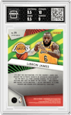 LeBron James from the 2022-23 Panini Contenders Optic set featuring a Red Cracked Ice parallel graded by Arena Club and given an overall grade of 9.5.