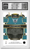Brandon Miller from the 2023-24 Panini Select  set featuring a Orange Flash parallel graded by Arena Club and given an overall grade of 10.