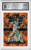 Brandon Miller from the 2023-24 Panini Select  set featuring a Orange Flash parallel graded by Arena Club and given an overall grade of 10.