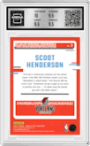 Scoot Henderson from the 2023-24 Donruss Optic set featuring a Holo parallel graded by Arena Club and given an overall grade of 10.