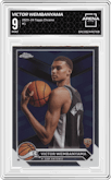 Victor Wembanyama from the 2023-24 Topps Chrome set graded by Arena Club and given an overall grade of 9.