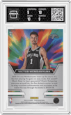 Victor Wembanyama from the 2023-24 Panini Prizm set graded by Arena Club and given an overall grade of 9.5.