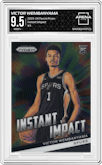 Victor Wembanyama from the 2023-24 Panini Prizm set graded by Arena Club and given an overall grade of 9.5.