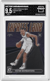 Victor Wembanyama from the 2023-24 Donruss Optic set graded by Arena Club and given an overall grade of 9.5.