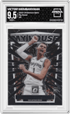 Victor Wembanyama from the 2023-24 Donruss Optic set graded by Arena Club and given an overall grade of 9.5.