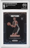 Victor Wembanyama from the 2023-24 Panini Prizm Monopoly set graded by Arena Club and given an overall grade of 9.