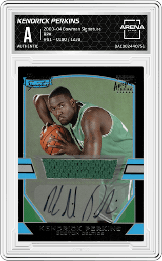 Kendrick Perkins  from the 2003-04 Bowman Signature set graded by Arena Club.