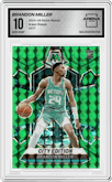 Brandon Miller from the 2023-24 Panini Mosaic set featuring a Green Mosaic parallel graded by Arena Club and given an overall grade of 10.