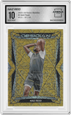 Naz Reid from the 2023-24 Panini Obsidian set featuring a Electric Etch Gold Flood parallel graded by Arena Club and given an overall grade of 10.