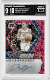 Donte DiVincenzo from the 2023-24 Panini Mosaic set featuring a Pink parallel graded by Arena Club and given an overall grade of 9.