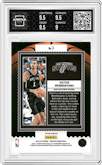 Victor Wembanyama from the 2023-24 Panini Mosaic set featuring a Green Mosaic parallel graded by Arena Club and given an overall grade of 9.5.