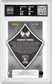 Cameron Thomas from the 2021-22 Panini Chronicles set featuring a Gold parallel graded by Arena Club and given an overall grade of 9.5.
