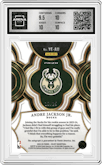 Andre Jackson Jr. from the 2023-24 Panini Select  set featuring a White Cracked Ice parallel graded by Arena Club and given an overall grade of 10.