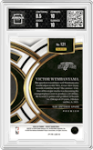 Victor Wembanyama from the 2023-24 Panini Select  set featuring a Blue Cracked Ice parallel graded by Arena Club and given an overall grade of 9.
