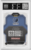 Ja Morant from the 2022-23 Panini Prizm Monopoly set featuring a GO Space parallel graded by Arena Club and given an overall grade of 8.5.