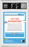 Victor Wembanyama from the 2023-24 Panini Donruss set graded by Arena Club and given an overall grade of 9.5.