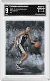 Victor Wembanyama from the 2023-24 Panini Contenders set graded by Arena Club and given an overall grade of 9.