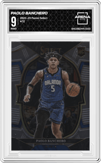 Paolo Banchero from the 2022-23 Panini Select set graded by Arena Club and given an overall grade of 9.