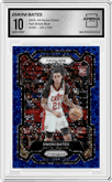 Emoni Bates from the 2023-24 Panini Prizm set featuring a Fast Break Blue Prizm parallel graded by Arena Club and given an overall grade of 10.