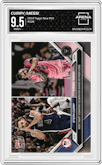 Steph Curry/Lionel Messi from the 2024 Topps Now MLS set graded by Arena Club and given an overall grade of 9.5.