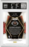 Alperen Sengun from the 2021-22 Panini Select set featuring a Tri-Color parallel graded by Arena Club and given an overall grade of 9.5.
