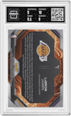 LeBron James from the 2023-24 Panini Prizm set featuring a Fast Break parallel graded by Arena Club and given an overall grade of 9.5.