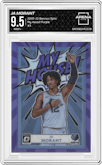 Ja Morant from the 2020-21 Panini Donruss Optic set featuring a Purple parallel graded by Arena Club and given an overall grade of 9.5.