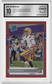 Joe Burrow from the 2020 Panini Chronicles Draft Picks  set featuring a Red parallel graded by Arena Club and given an overall grade of 10.