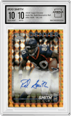 Rod Smith from the 2024 Topps Chrome set featuring a Gold Geometric Refractor parallel graded by Arena Club and given an overall grade of 10.