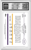 Randy Moss from the 2024 Topps Chrome set featuring a Green Geometric Refractor parallel graded by Arena Club and given an overall grade of 10.