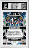 Michael Penix Jr. from the 2024 Panini Prizm set featuring a Green Wave parallel graded by Arena Club and given an overall grade of 10.