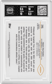 Troy Fautanu from the 2024 Topps Chrome set featuring a Black Geometric Refractor parallel graded by Arena Club and given an overall grade of 9.
