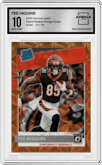 Tee Higgins from the 2020 Panini Donruss Optic set featuring a Orange Scope parallel graded by Arena Club and given an overall grade of 10.