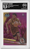 Bronny James from the 2023-24 Bowman U Chrome set featuring a Pink Refractor parallel graded by Arena Club and given an overall grade of 9.5.